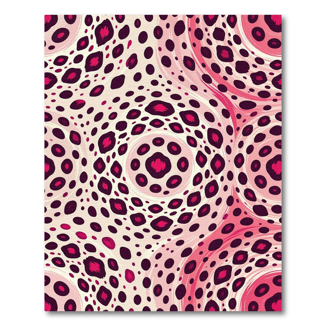Vibrant Pink Abstract Leopard Spot Circular Rug