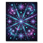 Cosmic Neon Alien Starry Galaxy Rug