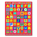 Colorful Alphabet Bordered Squares Rug