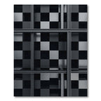 Monochrome Gray Grid Checkerboard Illusion Rug