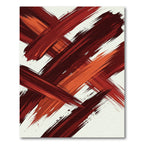 Bold Crimson Abstract Brushstroke Art Rug