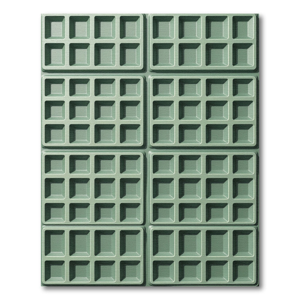 Sage Green Geometric Grid Texture Rug