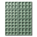 Sage Green Geometric Grid Texture Rug