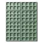 Sage Green Geometric Grid Texture Rug