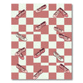 Playful Blush Pink Ballet Slipper Checkerboard Rug
