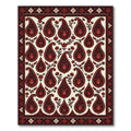 Crimson Floral Paisley Arrangement Rug