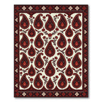 Crimson Floral Paisley Arrangement Rug
