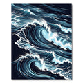 Deep Blue Crashing Wave Composition Rug