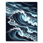 Deep Blue Crashing Wave Composition Rug