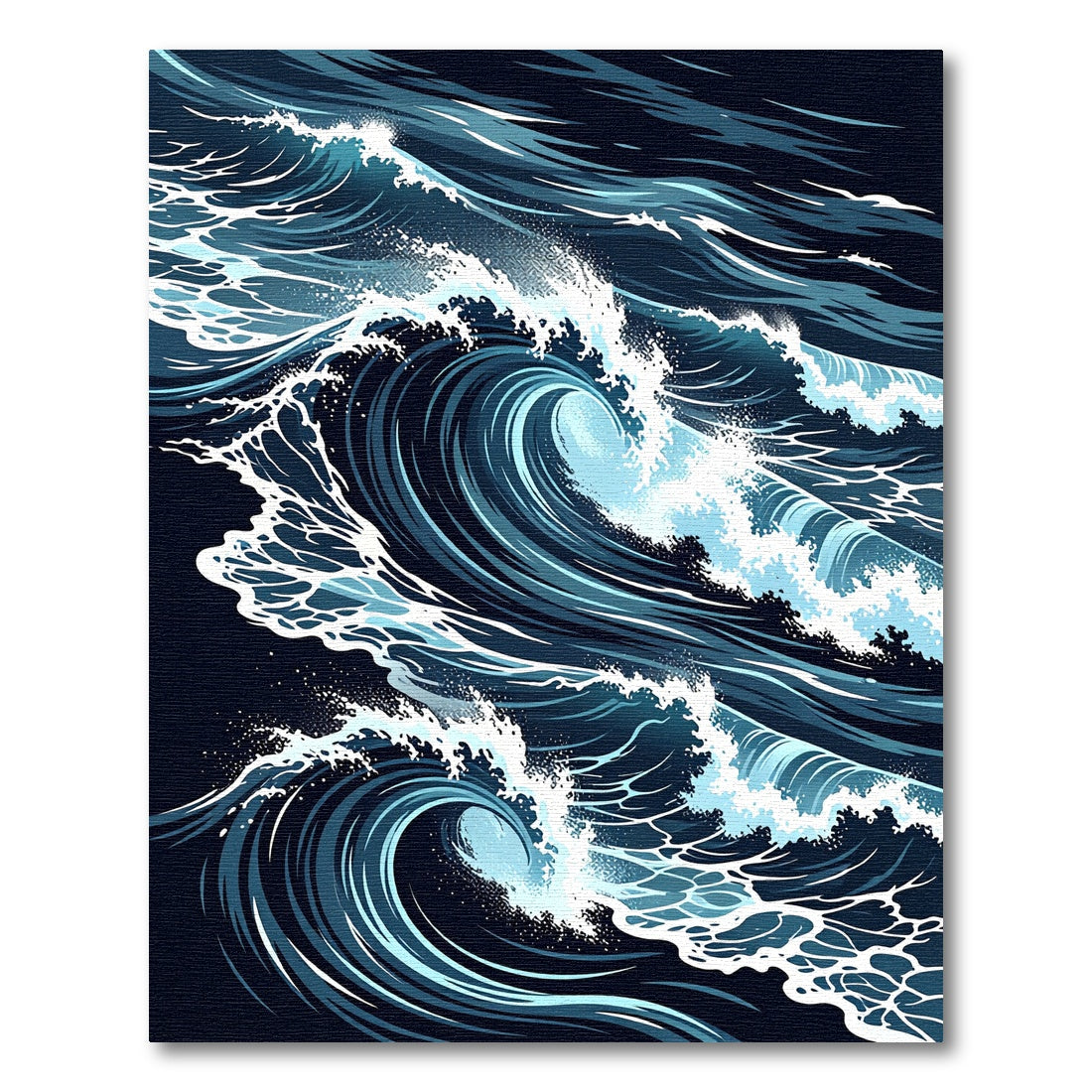 Deep Blue Crashing Wave Composition Rug