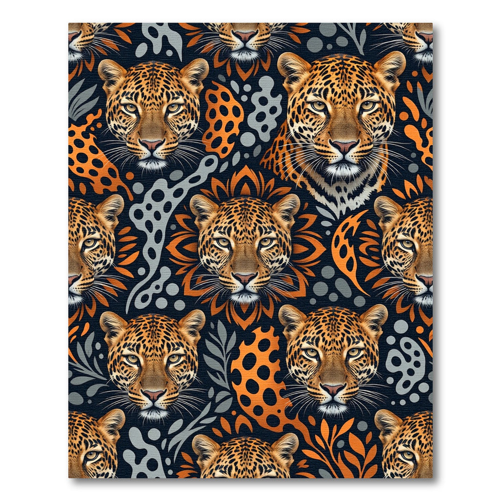 Bold Orange Leopard Graphic Wildlife Rug