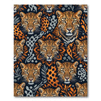 Bold Orange Leopard Graphic Wildlife Rug