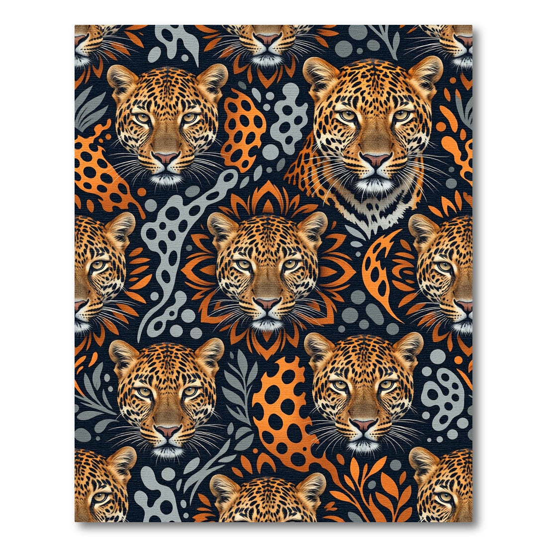 Bold Orange Leopard Graphic Wildlife Rug