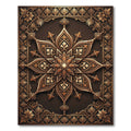 Ornate Gold Symmetrical Floral Medallion Rug