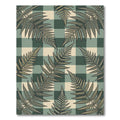 Green Beige Fern Buffalo Plaid Rug