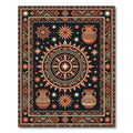 Tribal Sun Pot Geometric Orange Rug