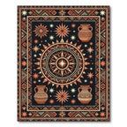 Tribal Sun Pot Geometric Orange Rug