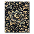 Vintage Gold Floral Scroll Rug