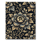 Vintage Gold Floral Scroll Rug