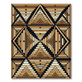 Brown Geometric Stepped Pyramid Rug