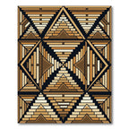 Brown Geometric Stepped Pyramid Rug