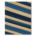 Navy and Beige Parallel Linear Texture Rug