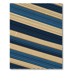Navy and Beige Parallel Linear Texture Rug