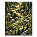 Forest Path Verdant Pine Landscape Rug