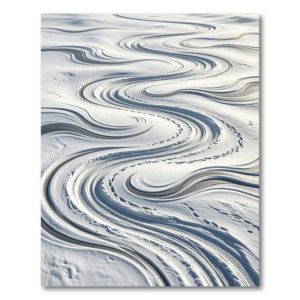 Serene White Flowing Snowdrift Rug
