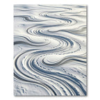 Serene White Flowing Snowdrift Rug