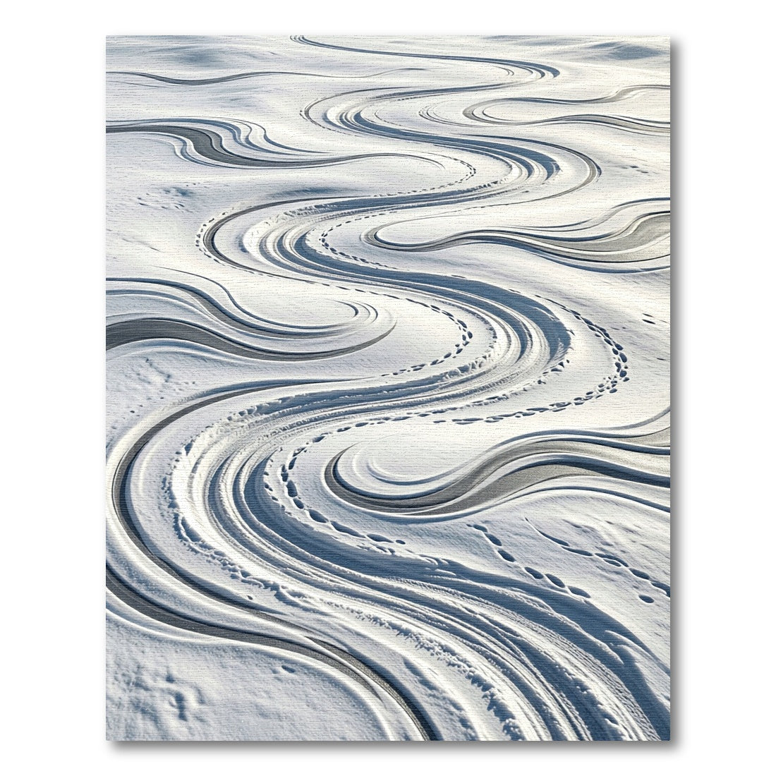 Serene White Flowing Snowdrift Rug