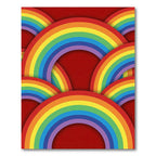 Vibrant Rainbow Arc Overlay Rug