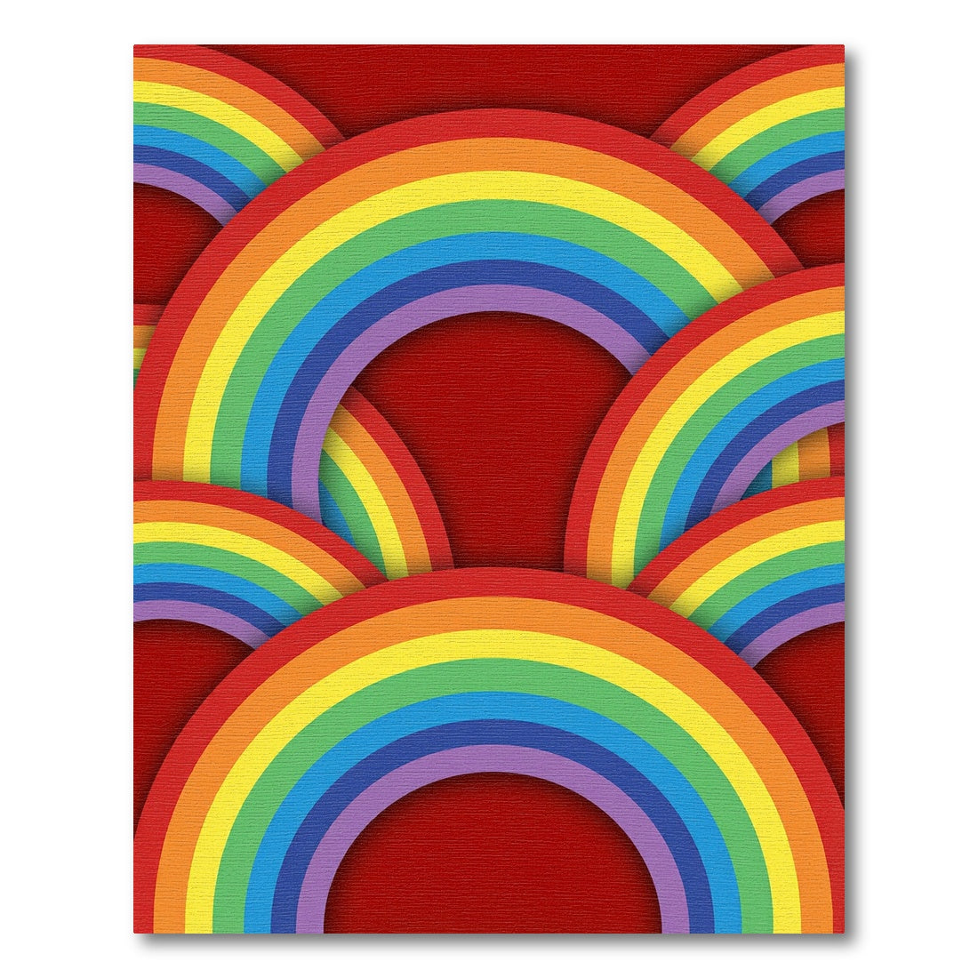 Vibrant Rainbow Arc Overlay Rug