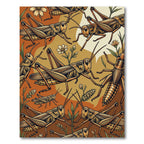 Vintage Amber Grasshopper Meadow Illustration Rug