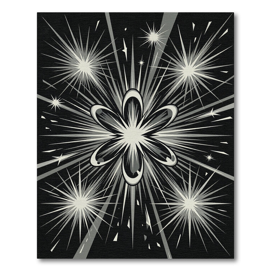 Monochromatic Starburst Floral Explosion Rug