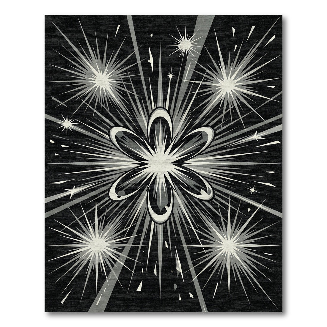 Monochromatic Starburst Floral Explosion Rug