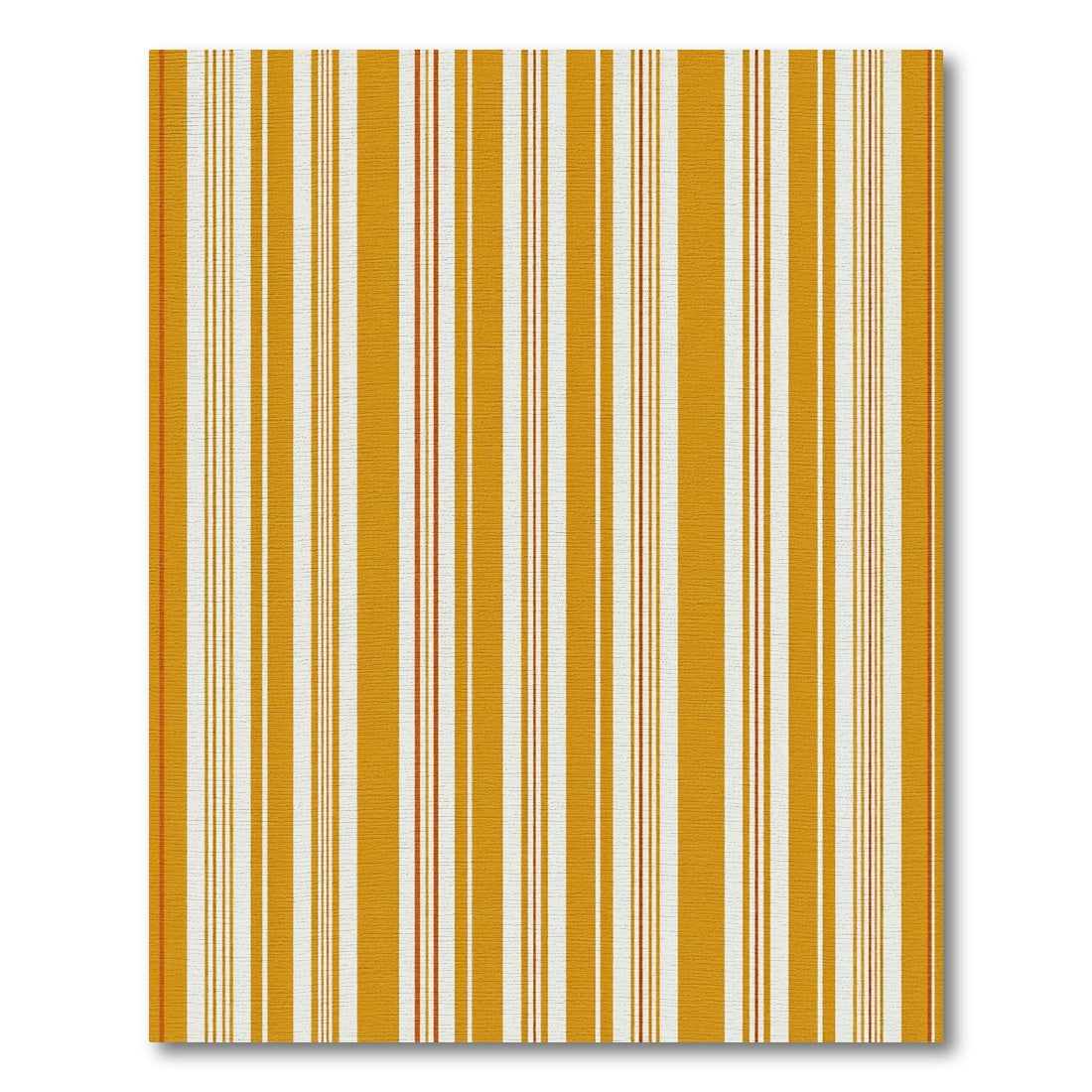 Golden Mustard and White Vertical Stripes Rug