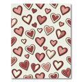 Whimsical Painted Red Heart Array Rug