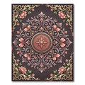 Damask Floral Scroll Medallion Rug