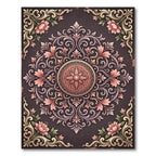 Damask Floral Scroll Medallion Rug
