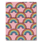 Retro Pastel Rainbow Arched Mural Rug