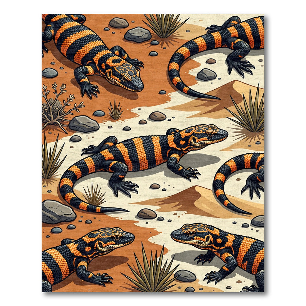 Vibrant Gila Monster Desert Texture Rug