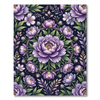Vibrant Purple Floral Garden Medallion Rug