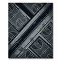 Minimalist Charcoal Basketball Court Illustration Rug