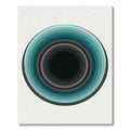Teal and Charcoal Concentric Circle Art Rug