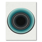 Teal and Charcoal Concentric Circle Art Rug