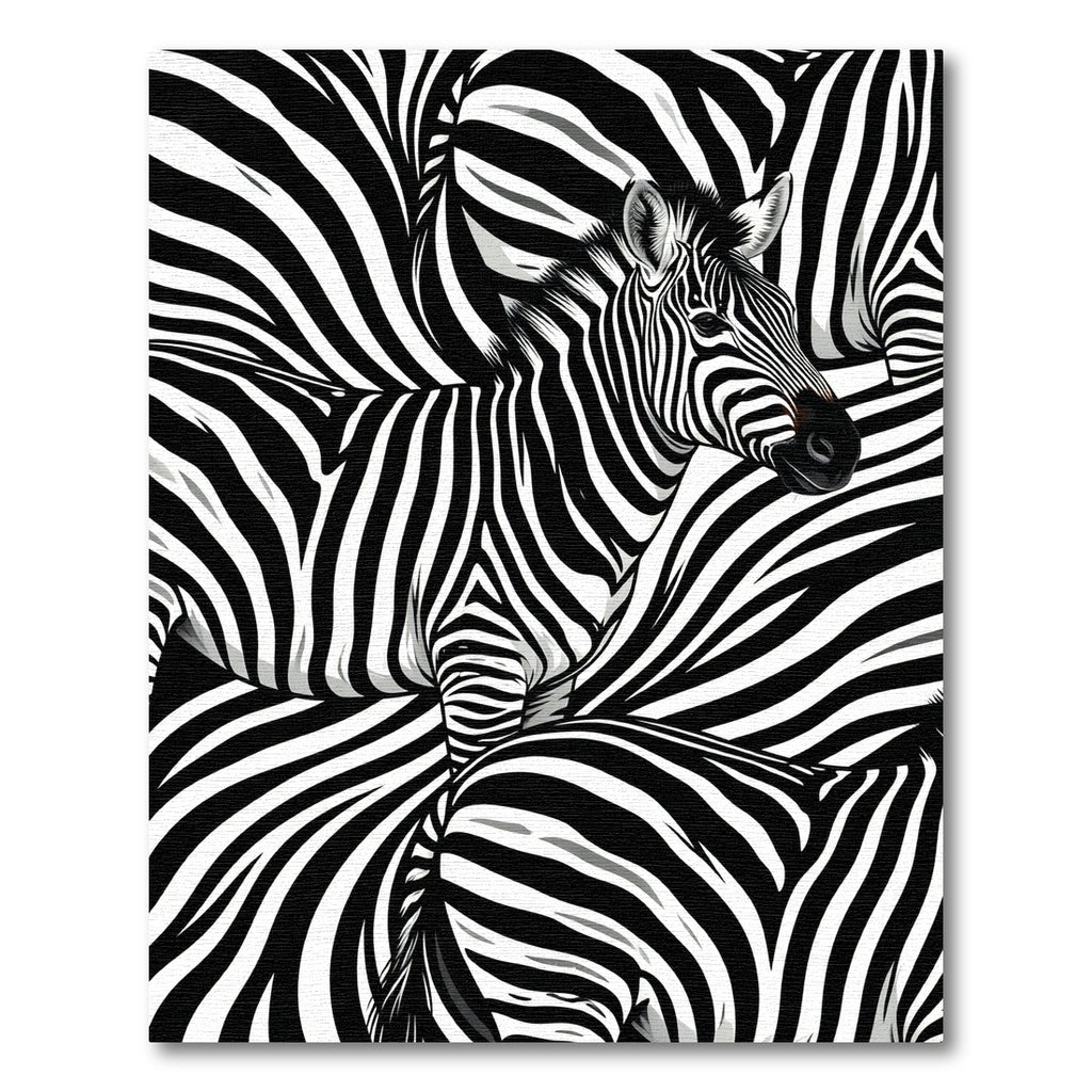 Striking Mono Zebra Graphic Art Rug