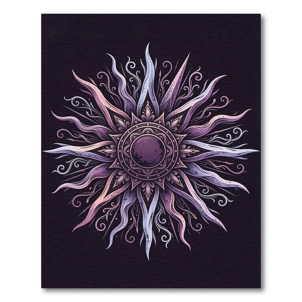 Ethereal Violet Celestial Mandala Sun Rug