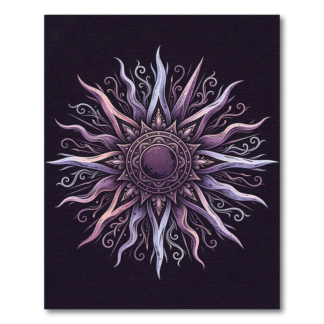 Ethereal Violet Celestial Mandala Sun Rug