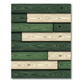 Emerald and Cream Wood Grain Plank Rug